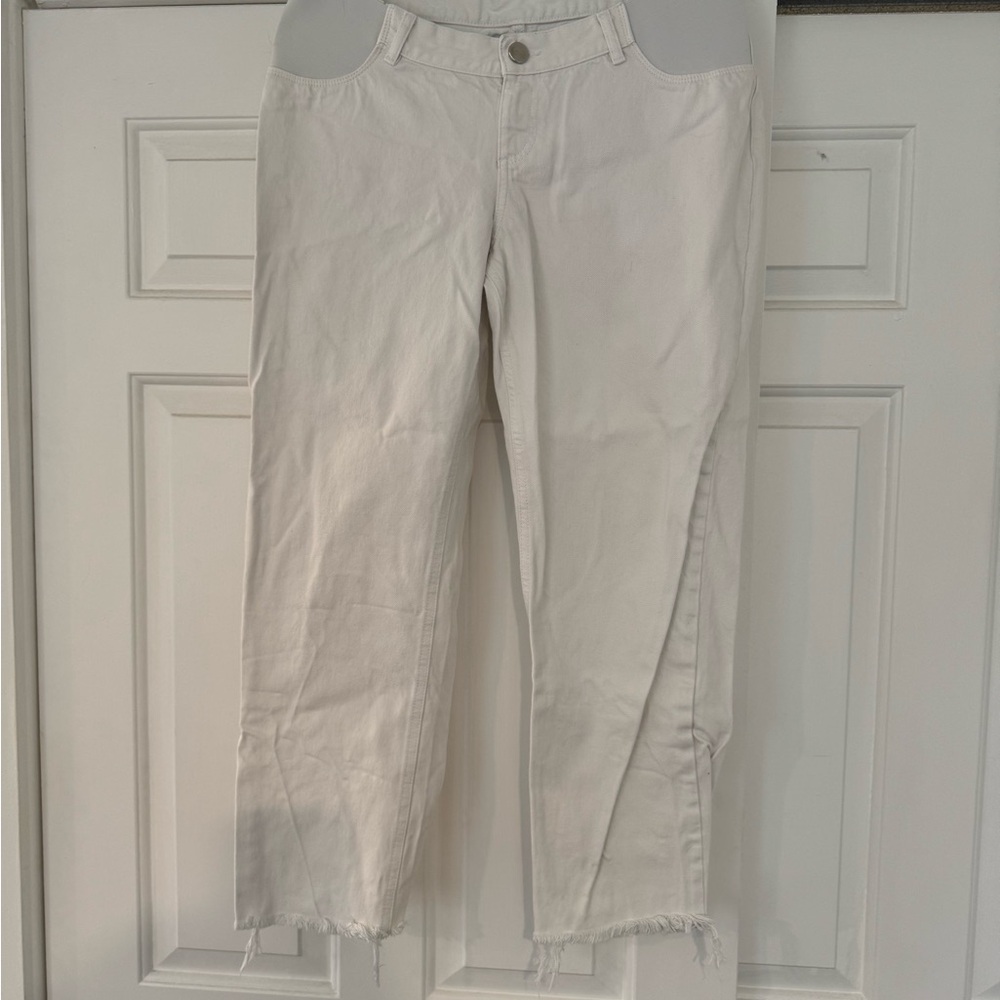 ASOS Maternity White Boyfriend Jeans
